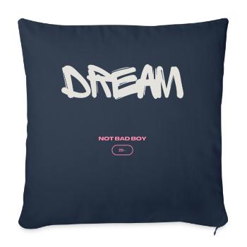 Dream - Throw Pillow Cover 17.5” x 17.5” - navy - Front