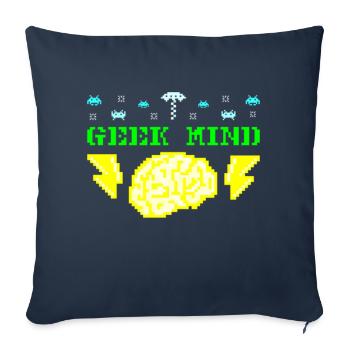 Geek Mind - Throw Pillow Cover 17.5” x 17.5” - navy - Front