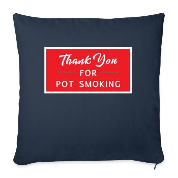 Pot Smoking Sign - Throw Pillow Cover 17.5” x 17.5” - navy - Front