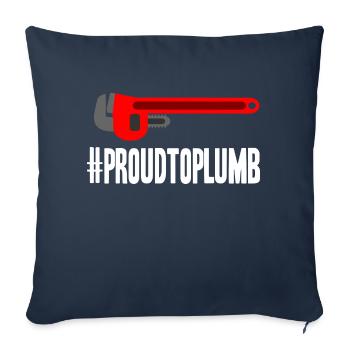 Proud To Plum - Throw Pillow Cover 17.5” x 17.5” - navy - Front