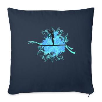 SUP Girl ornamental - Throw Pillow Cover 17.5” x 17.5” - navy - Front