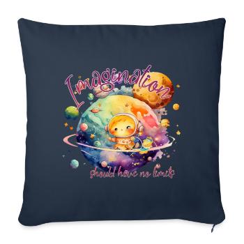 Imagination should have no limits - Throw Pillow Cover 17.5” x 17.5” - navy - Front