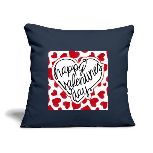 Valentine's Day Designs, February 14, Love Friends - Throw Pillow Cover 17.5” x 17.5”