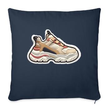 Cool sneaker design - Throw Pillow Cover 17.5” x 17.5” - navy - Front