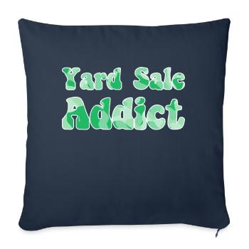 Yard Sale Addict green camo - Throw Pillow Cover 17.5” x 17.5” - navy - Front