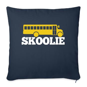 Skoolie green - Throw Pillow Cover 17.5” x 17.5” - navy - Front
