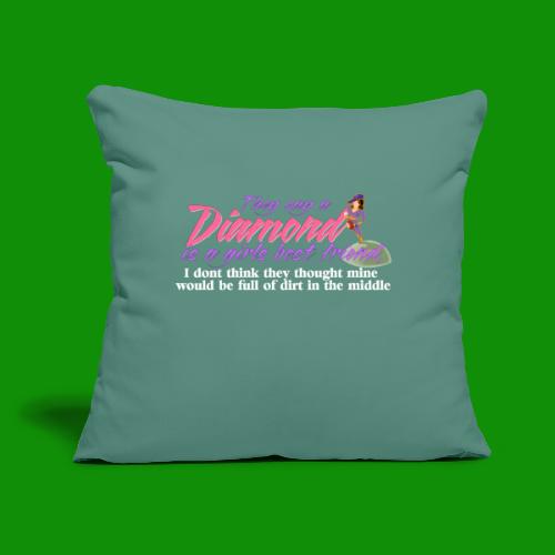 Softball Diamond is a girls Best Friend - Throw Pillow Cover 17.5” x 17.5”