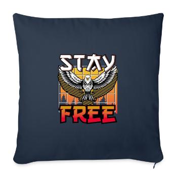 Cadeau patriotique Restez gratuit Eagle Patriot - Housse de coussin décorative - marine - Devant