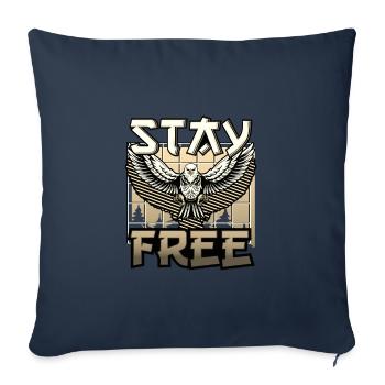 Cadeau patriotique Restez gratuit Eagle Patriot Cadeaux - Housse de coussin décorative - marine - Devant