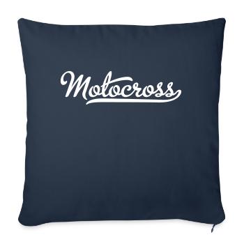 Motocross - Throw Pillow Cover 17.5” x 17.5” - navy - Front