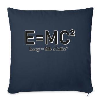 E Mc² Milk And Coffee Design - Throw Pillow Cover 17.5” x 17.5” - navy - Front