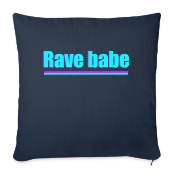 Rave babe - Throw Pillow Cover 17.5” x 17.5” - navy - Front