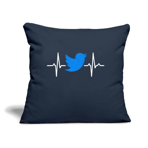 Social Media Heartbeat Blue Bird Graphic - Throw Pillow Cover 17.5” x 17.5”