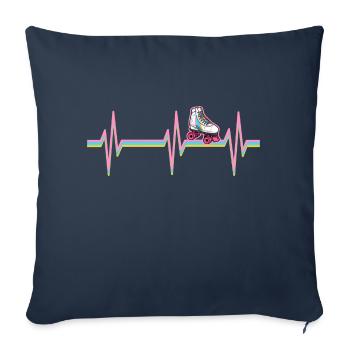 Roller Skates Roller Skating - Throw Pillow Cover 17.5” x 17.5” - navy - Front