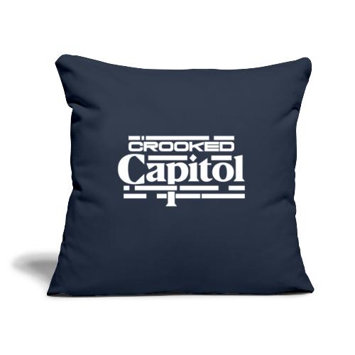 Crooked Capitol Logo White - Throw Pillow Cover 17.5” x 17.5”