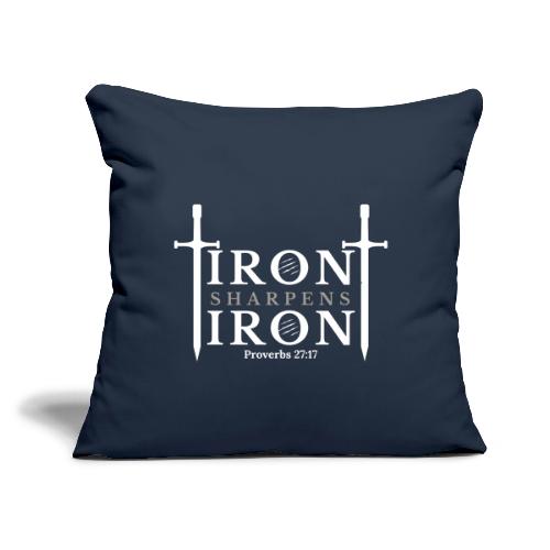 Iron Sharpens Iron - Proverbs 27:17 (White & Grey) - Throw Pillow Cover 17.5” x 17.5”