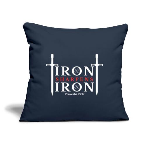 Iron Sharpens Iron - Proverbs 27:17 (White & Red) - Throw Pillow Cover 17.5” x 17.5”