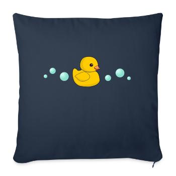 Rubber Ducky - Throw Pillow Cover 17.5” x 17.5” - navy - Front