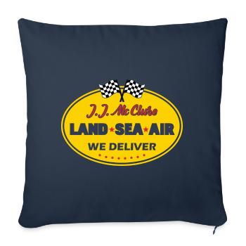 JJ Mc Clure Garage - Throw Pillow Cover 17.5” x 17.5” - navy - Front