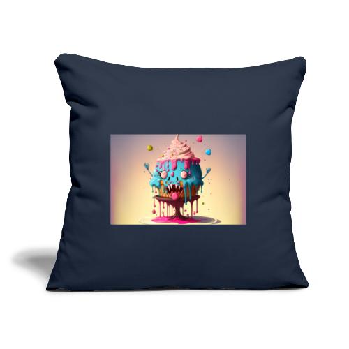 Cake Caricature - January 1st Dessert Psychedelia - Throw Pillow Cover 17.5” x 17.5”