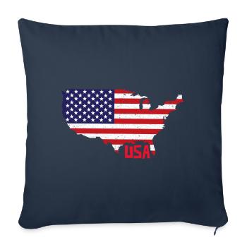 America flag - Throw Pillow Cover 17.5” x 17.5” - navy - Front
