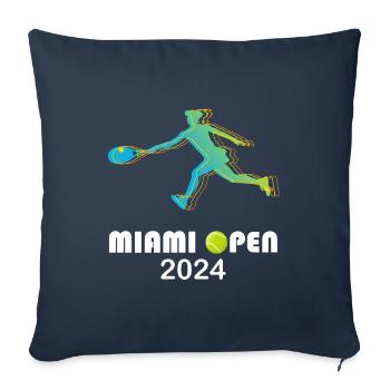 Miami Open 2024 - Throw Pillow Cover 17.5” x 17.5” - navy - Front