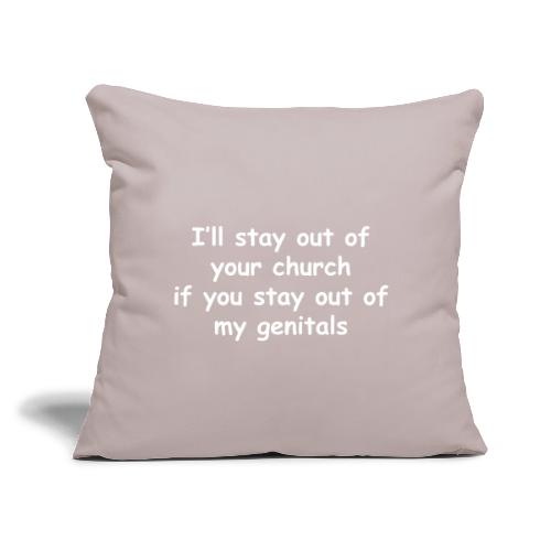 Church - Genitals - Throw Pillow Cover 17.5” x 17.5”
