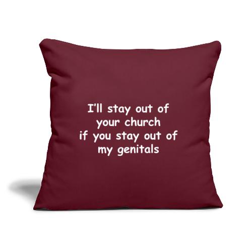 Church - Genitals - Throw Pillow Cover 17.5” x 17.5”