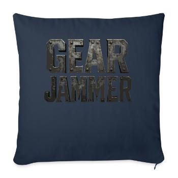 Gear Jammer - Throw Pillow Cover 17.5” x 17.5” - navy - Front