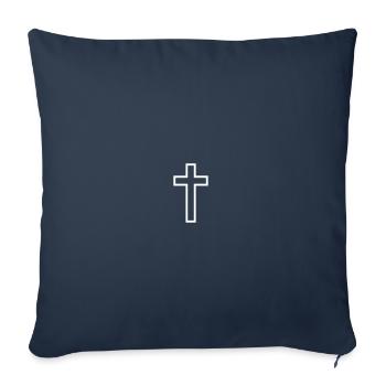 Latin Cross - Throw Pillow Cover 17.5” x 17.5” - navy - Front