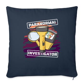 Paranormal Investigator Costume Funny - Throw Pillow Cover 17.5” x 17.5” - navy - Front