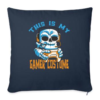 This Is My Gamer Costume - Throw Pillow Cover 17.5” x 17.5” - navy - Front