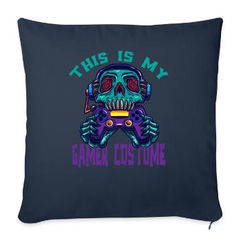 This Is My Gamer Costume - Throw Pillow Cover 17.5” x 17.5” - navy - Front
