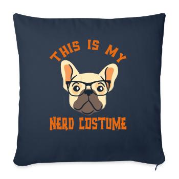 This Is My Nerd Costume - Throw Pillow Cover 17.5” x 17.5” - navy - Front