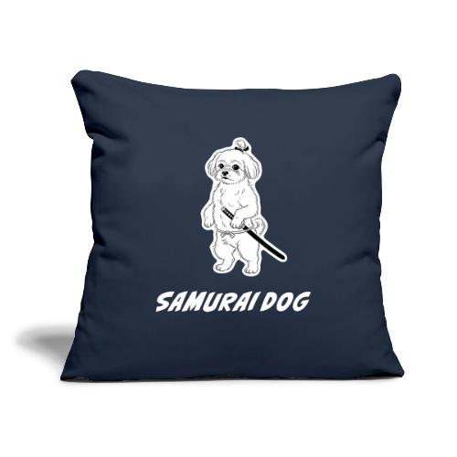 Samurai Maltese Katana Warrior Dog Tee - Throw Pillow Cover 17.5” x 17.5”