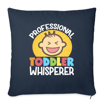 Daycare Provider Childcare Professional Toddler - Throw Pillow Cover 17.5” x 17.5” - navy - Front