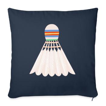 Badminton - Throw Pillow Cover 17.5” x 17.5” - navy - Front