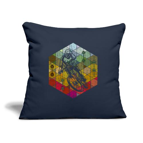 downhill racer hexagon - Throw Pillow Cover 17.5” x 17.5”