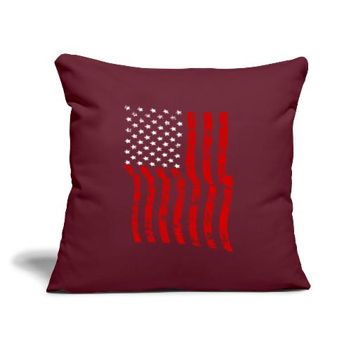 Vintage Waving USA Flag Patriotic T-Shirts Design - Throw Pillow Cover 17.5” x 17.5”