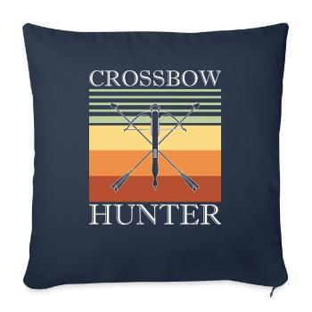 Cross Bow Hunter - Throw Pillow Cover 17.5” x 17.5” - navy - Front