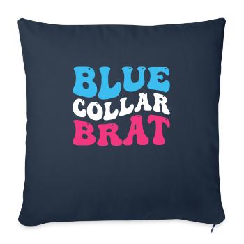 Blue Collar Brat - Throw Pillow Cover 17.5” x 17.5” - navy - Front