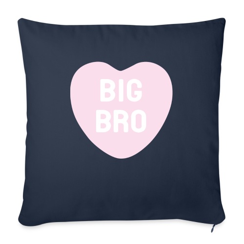 Big Bro Pink Candy Heart - Throw Pillow Cover 17.5” x 17.5”