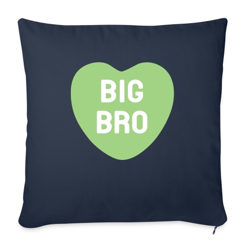 Big Bro Green Candy Heart - Throw Pillow Cover 17.5” x 17.5”