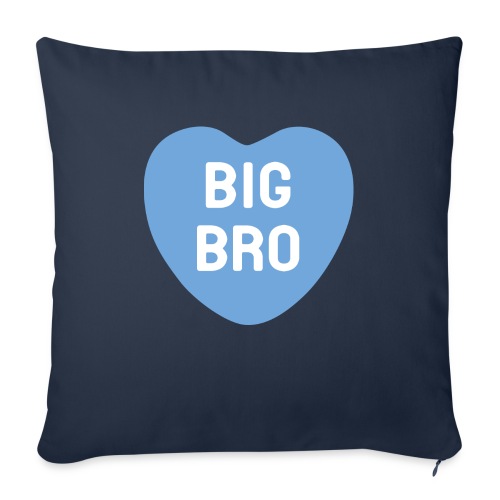 Big Bro Blue Candy Heart - Throw Pillow Cover 17.5” x 17.5”