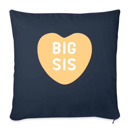 Big Sis Orange Candy Heart - Throw Pillow Cover 17.5” x 17.5”