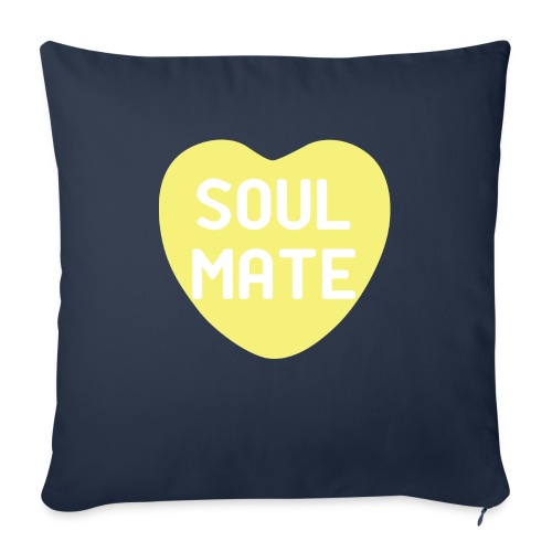 Soul Mate Yellow Candy Heart - Throw Pillow Cover 17.5” x 17.5”