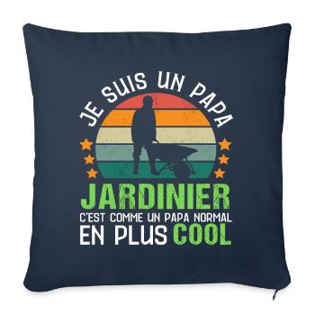 Papa jardinier cadeau jardinage fête des pères - Throw Pillow Cover 17.5” x 17.5” - navy - Front
