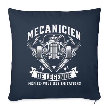 Mécanicien de légende cadeau mécanique homme - Throw Pillow Cover 17.5” x 17.5” - navy - Front