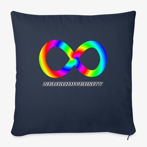 Neurodiversity with Rainbow swirl - Throw Pillow Cover 17.5” x 17.5”