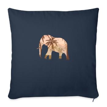 Elephant Elephant Design - Throw Pillow Cover 17.5” x 17.5” - navy - Front